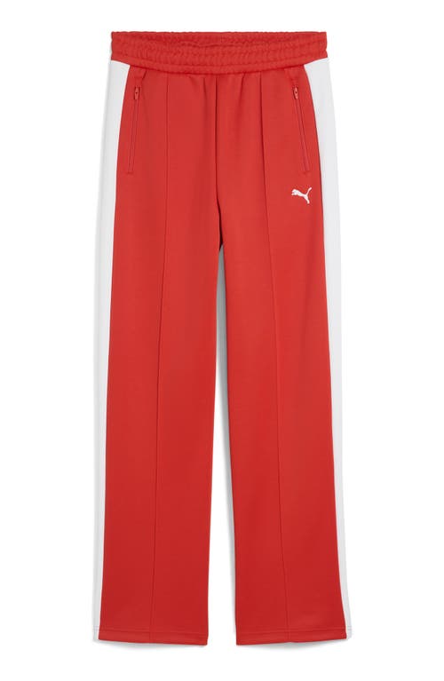 Puma T7 Always On Straight Leg Track Pants In Red Fire