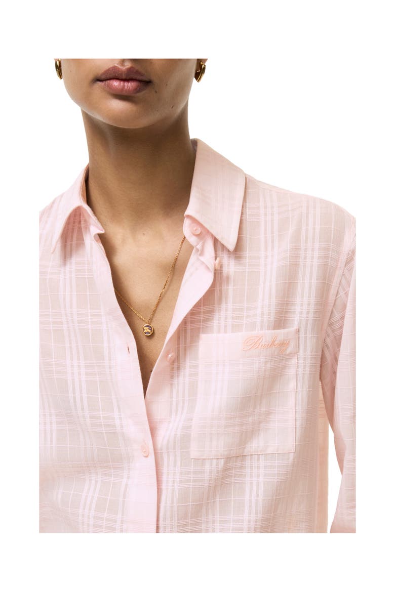 Classic Fit Check Cotton Shirt, Alternate, color, Frosty pink