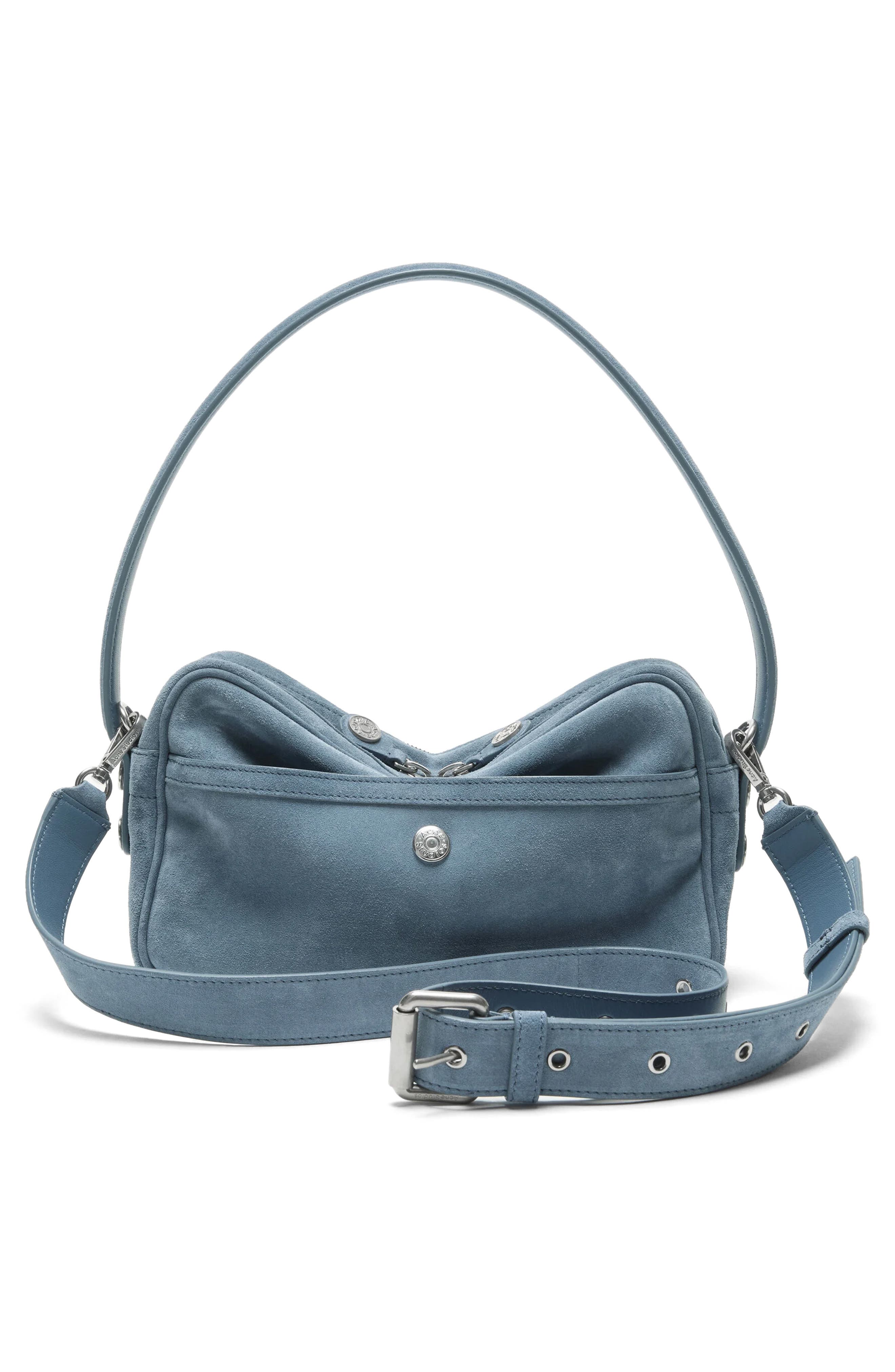 Camero Party Suede Shoulder Bag, Alternate, color, DENIM BLUE