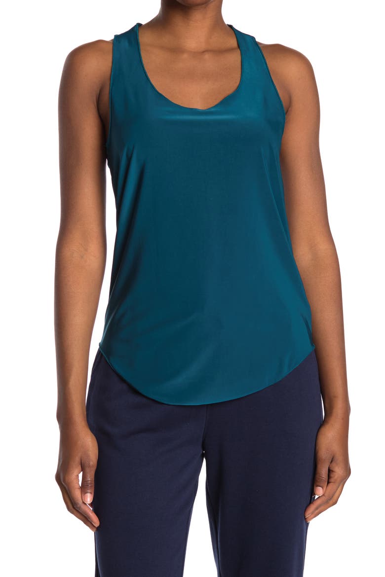 'Glossy Flow' Racerback Tank, Main, color, TEAL