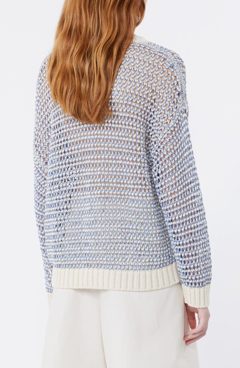 Weekend Max Mara Open Stitch Crewneck Sweater, Alternate, color, Light Blue