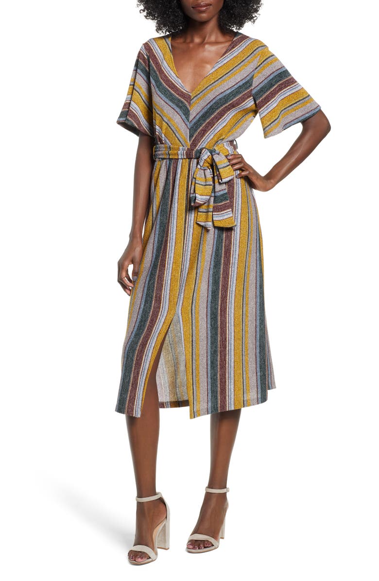 All in Favor Stripe Knit Midi Dress, Main, color,