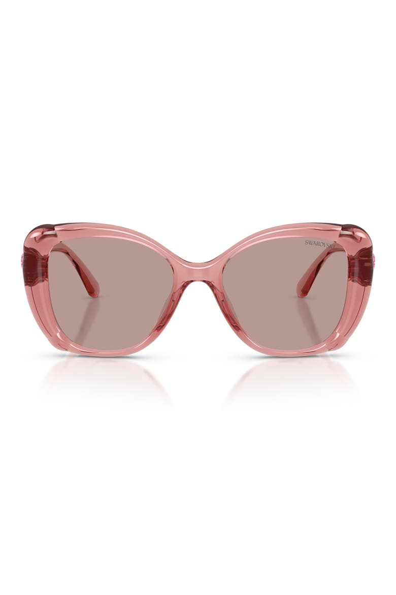 53mm Butterfly Sunglasses, Main, color, TRANSPARENT PINK / PURPLE
