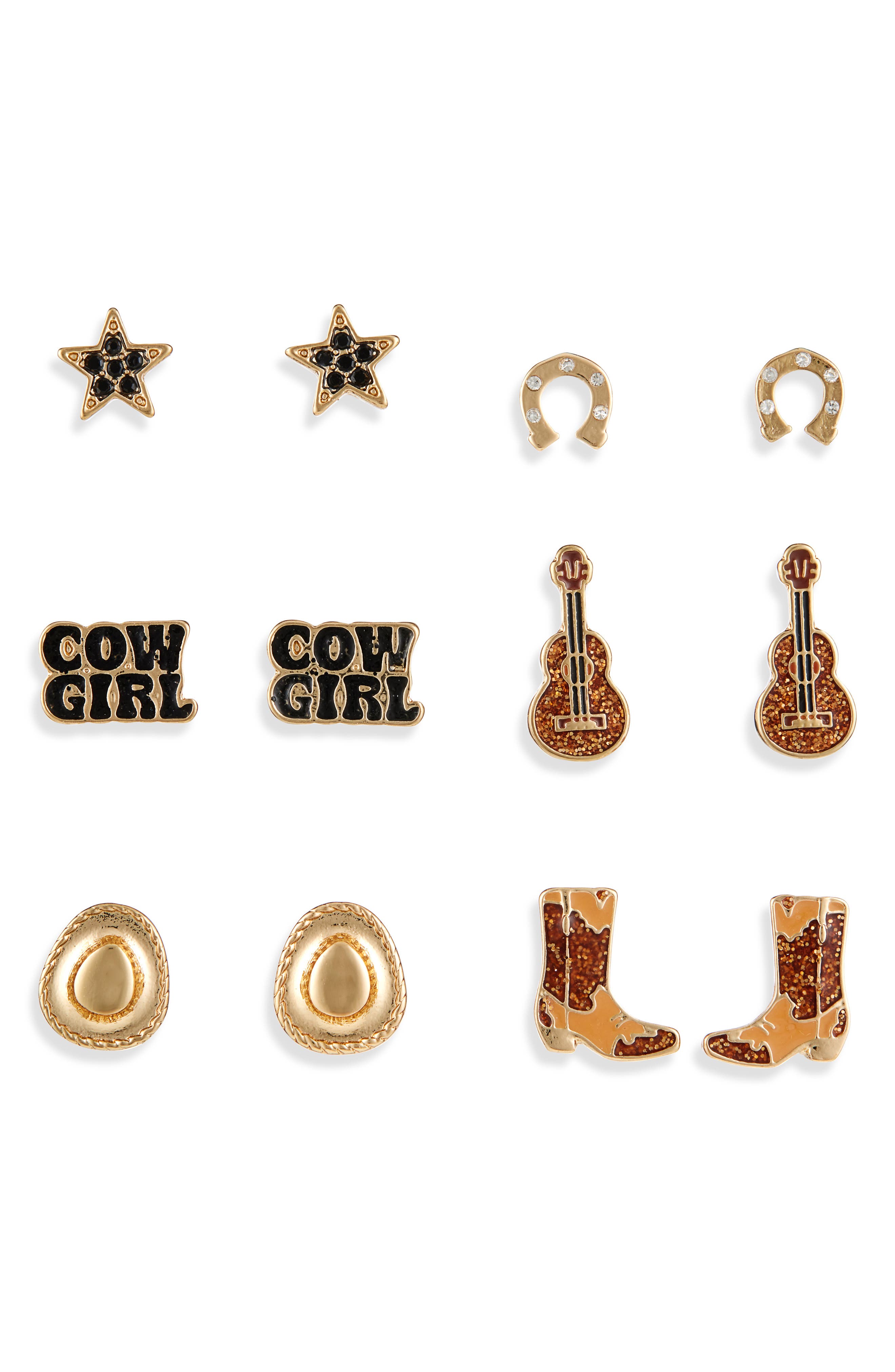 Leith Cowboy 6-Pack Assorted Earrings