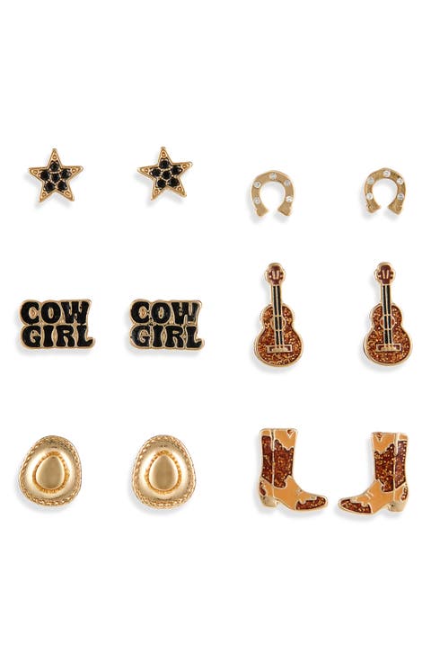 Cowboy 6-Pack Assorted Earrings