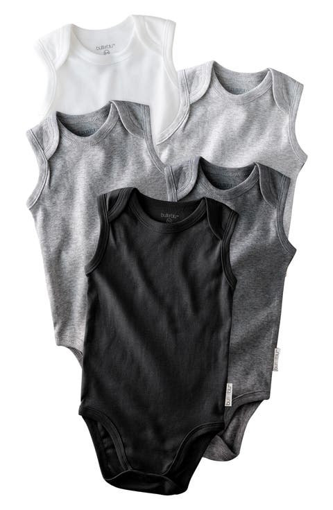Sam Assorted 5-Pack Sleeveless Organic Cotton Bodysuits (Baby)