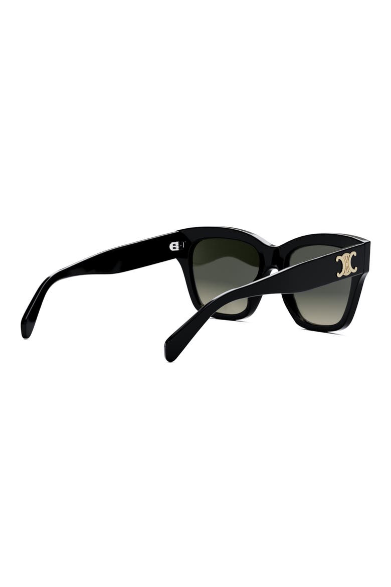 Triomphe 55mm Round Sunglasses, Alternate, color, SHINY BLACK / GRADIENT BROWN