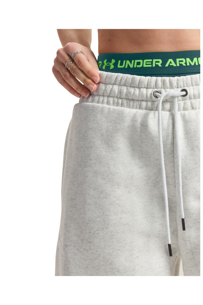 Icon Fleece Wide Leg Sweatpants, Alternate, color, DISTANT GRAY HEATHER / / WHITE