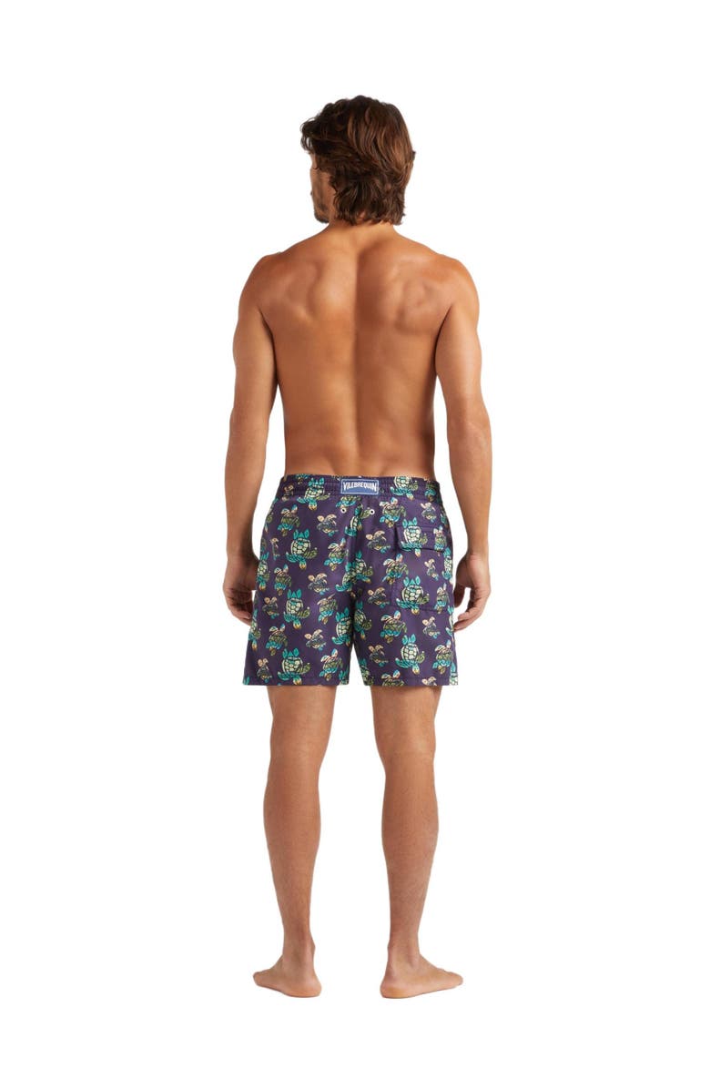 Vilebrequin Men's Landscape Turtle Swim Trunks, Alternate, color, Minuit