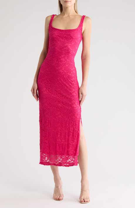 bebe Sleeveless Lace Maxi Dress