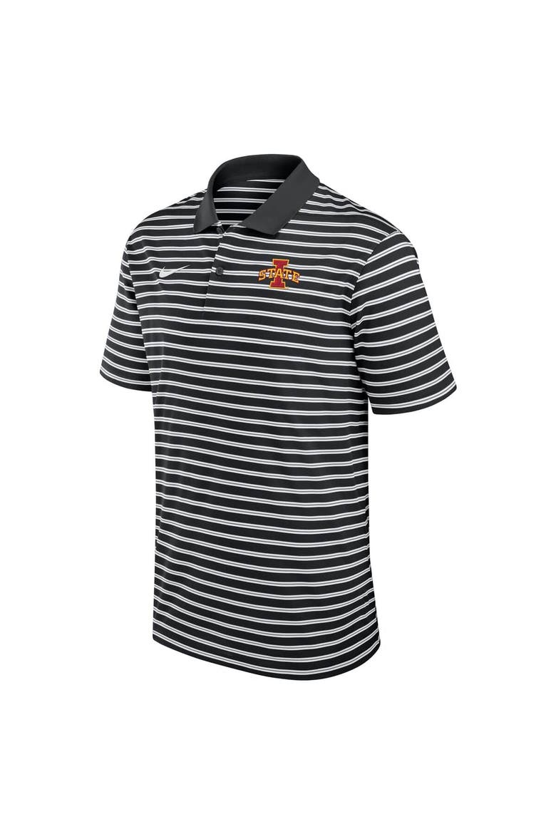 Men's Nike Black Iowa State Cyclones Victory Stripe Performance Polo, Alternate, color, Black