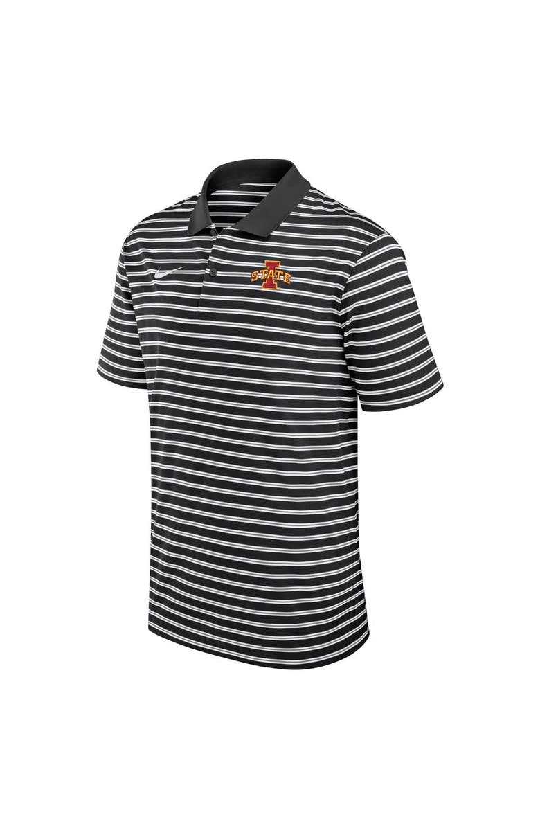 Nike Men's Nike Black Iowa State Cyclones Victory Stripe Performance Polo, Alternate, color, Black