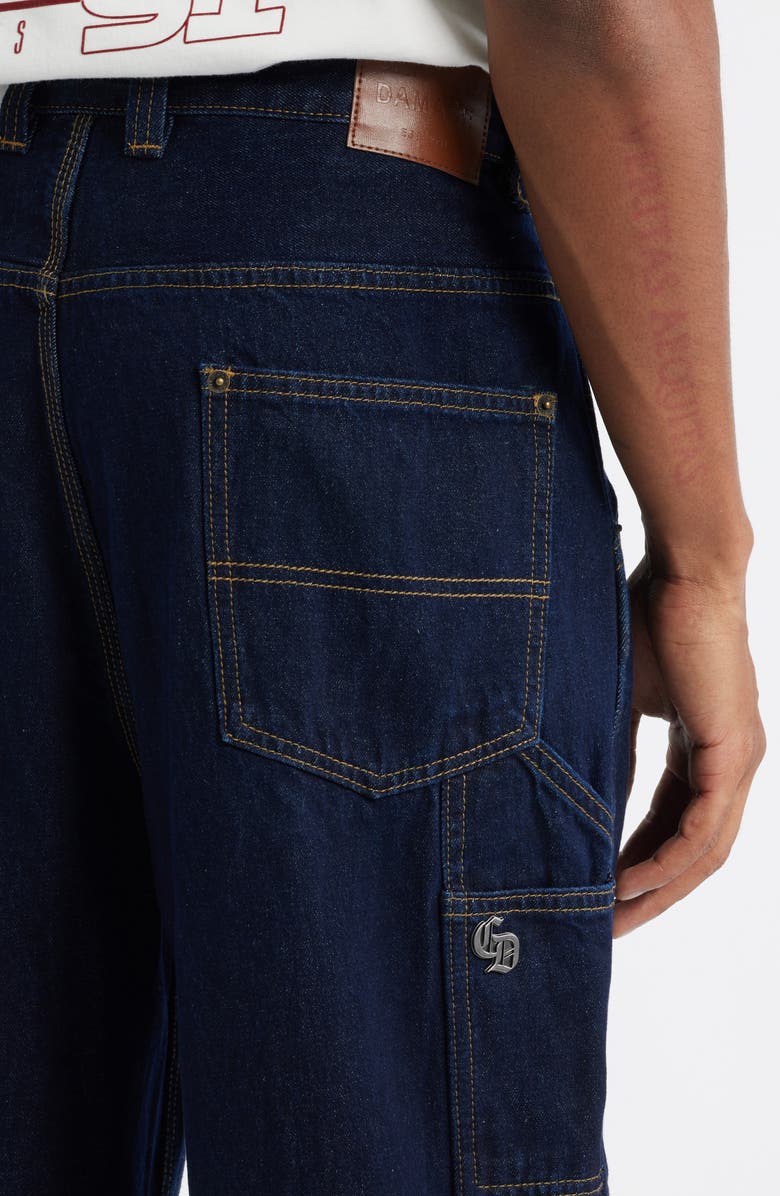 CRIMINAL DAMAGE Mercer Double Knee Cotton Denim Carpenter Pants, Alternate, color, Indigo