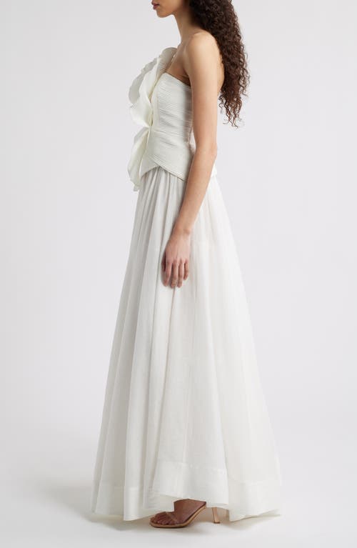 Acler Sageston Strapless Gown In Ivory