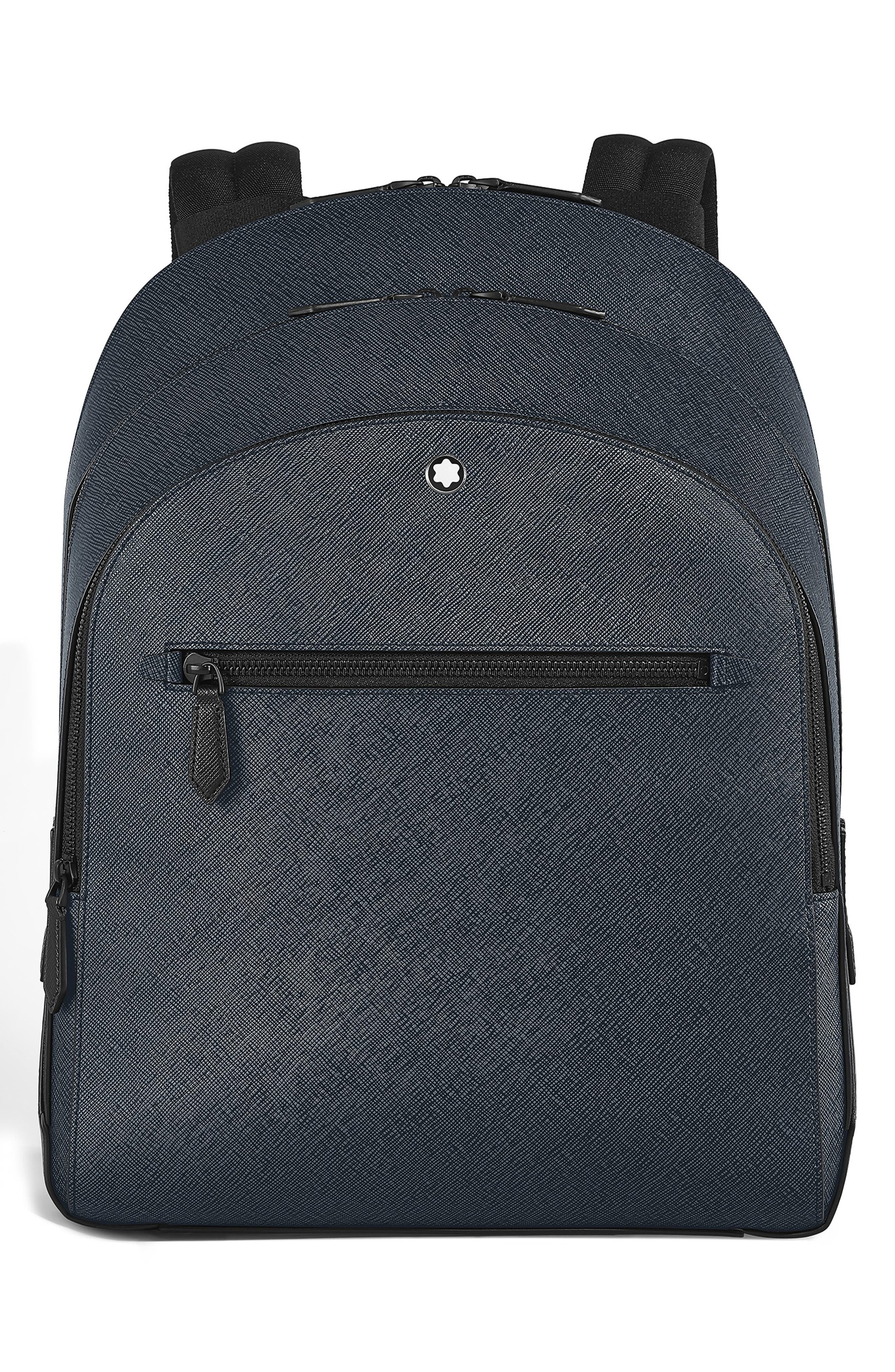Montblanc Sartorial Leather Backpack, Main, color, Tweed Blue