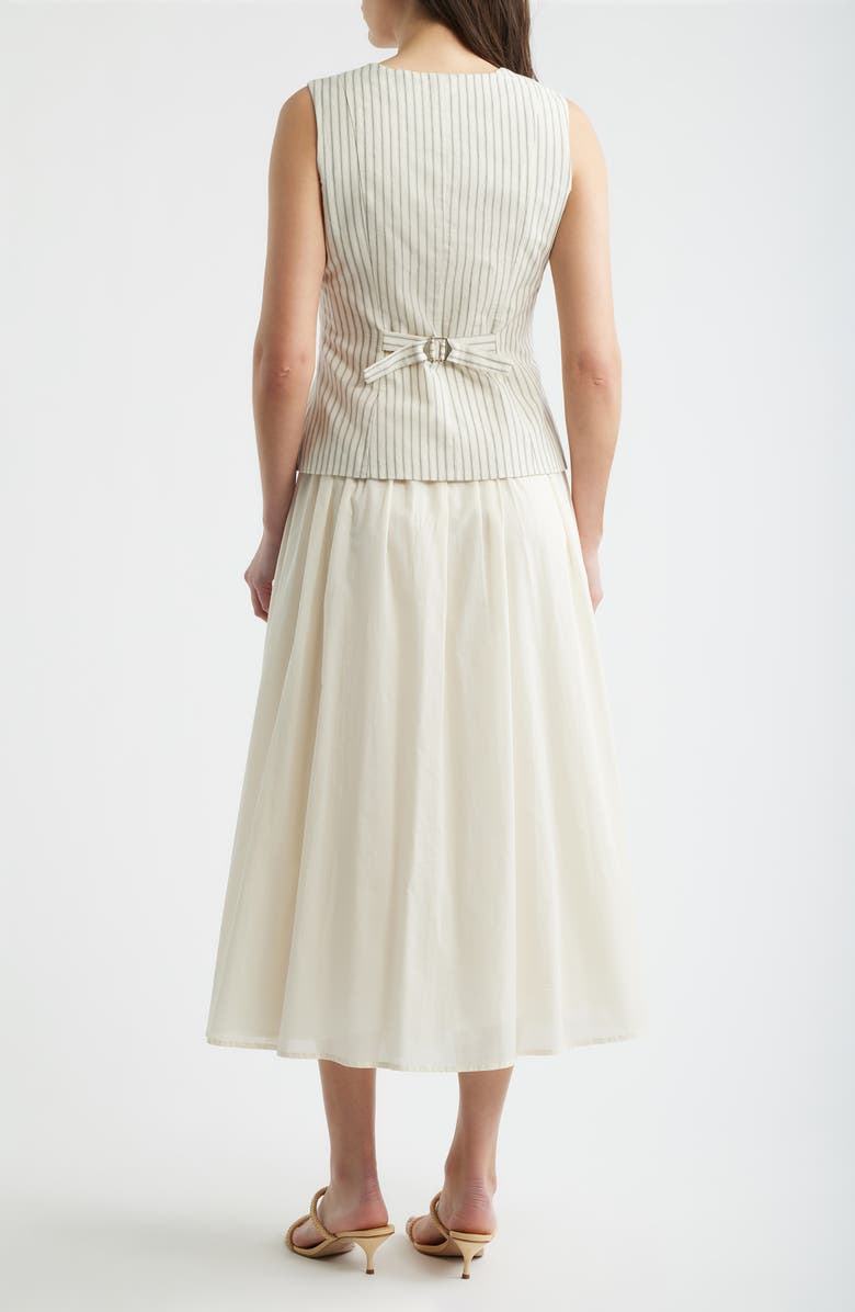 ZOE AND CLAIRE Stripe Vest Top Twofer Dress, Alternate, color, Cream Black