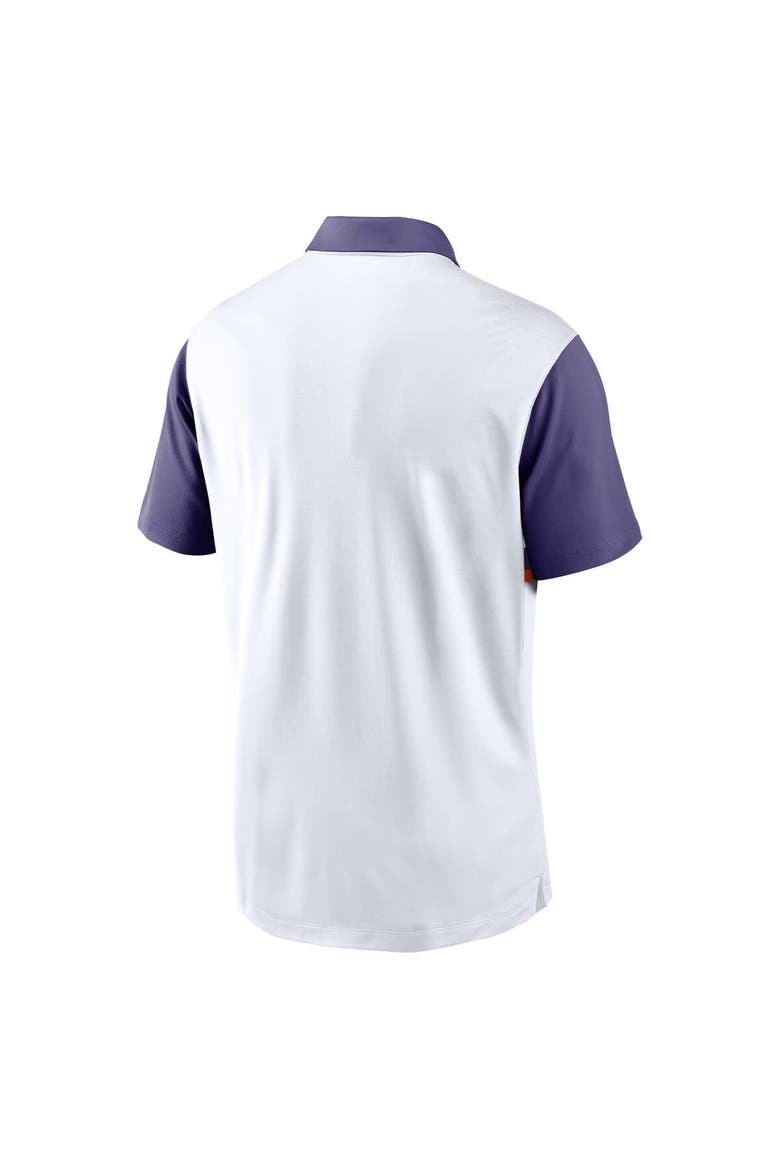 Men's Nike White/Purple Clemson Tigers Athletic Prep Alt Logo Vapor Performance Polo, Alternate, color, White