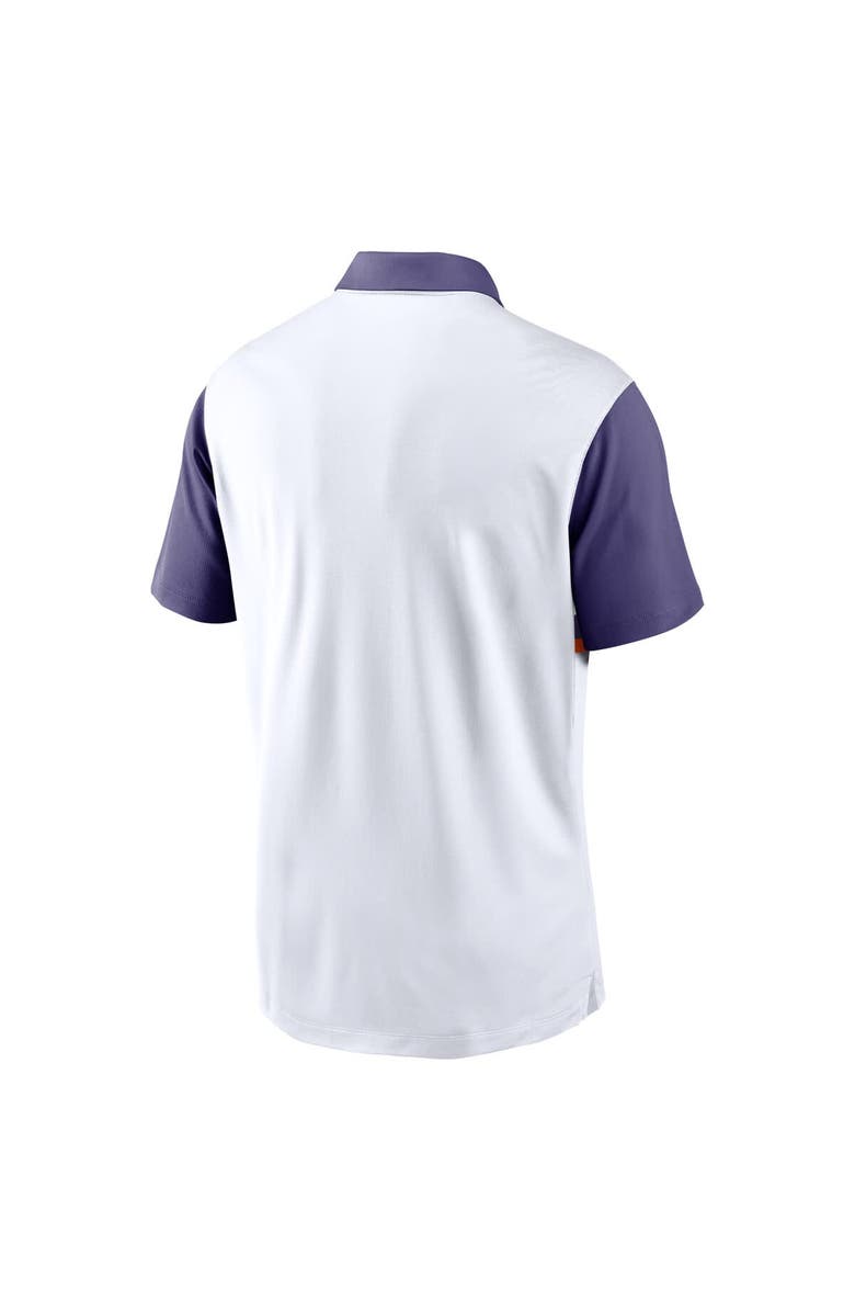 Nike Men's Nike White/Purple Clemson Tigers Athletic Prep Alt Logo Vapor Performance Polo, Alternate, color, White
