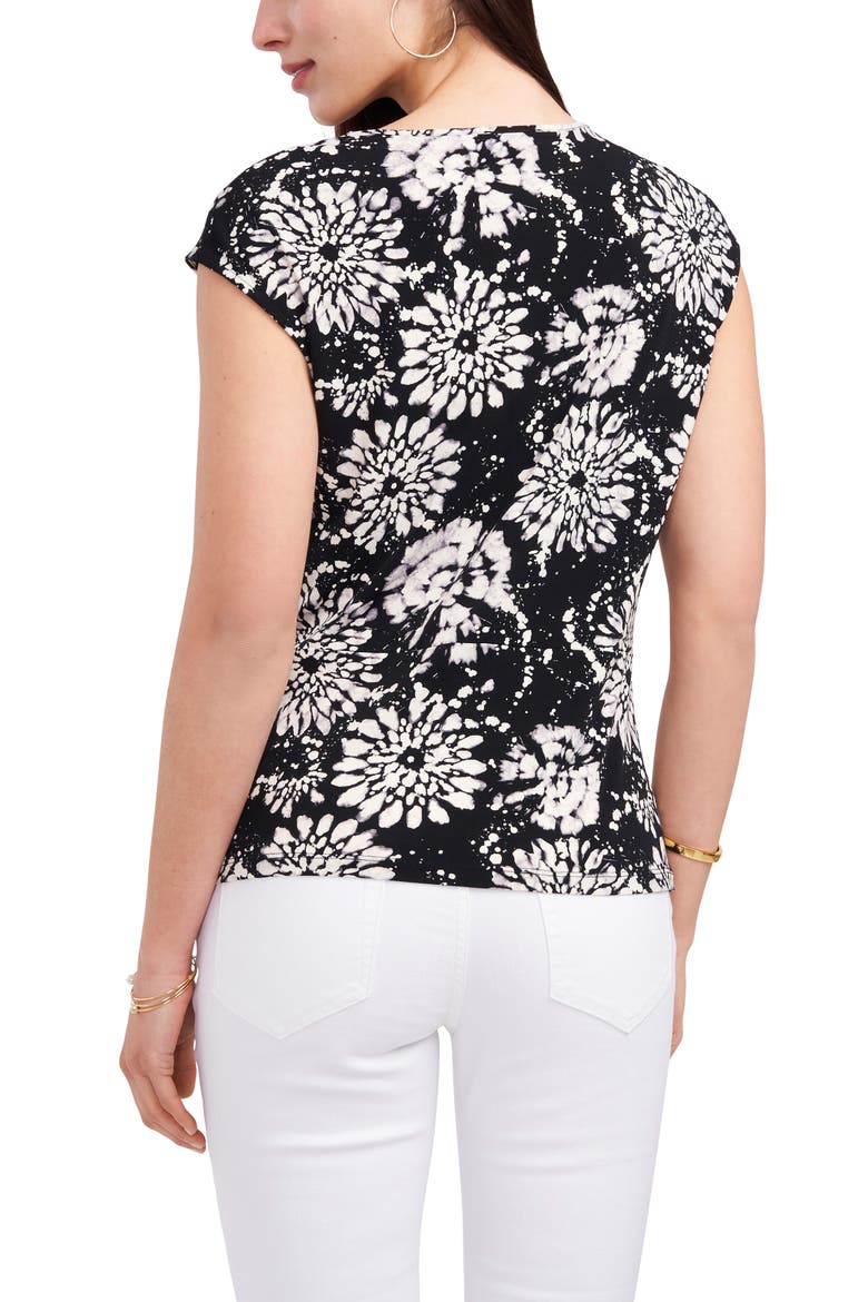 Floral Twist Front Top, Alternate, color, RICH BLACK