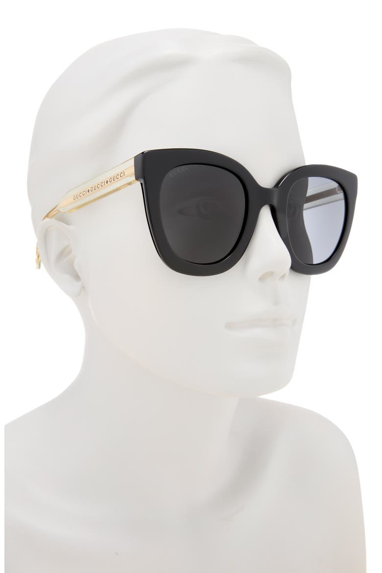 51mm Core Oversize Sunglasses, Alternate, color, BLACK CRYSTAL GREY