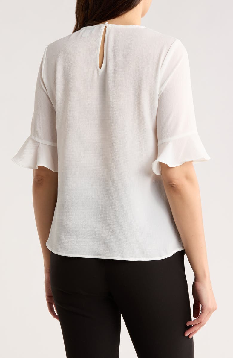 CeCe Ruffle Short Sleeve Top, Alternate, color, New Ivory