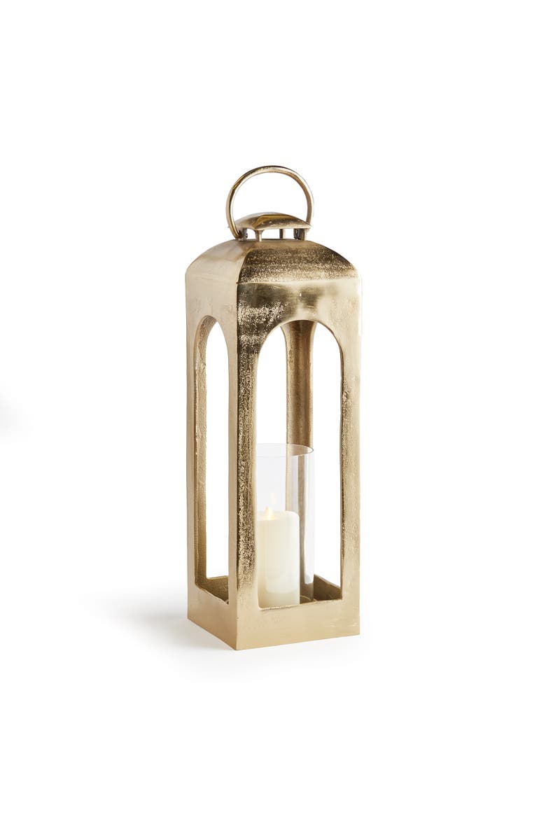 Isabella Lantern Candle Holder Large, Main, color, Gold