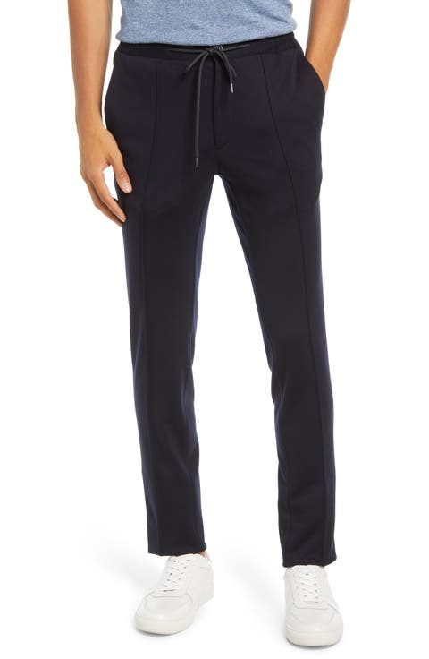 Men's Trim Fit Stripe Fleece Wool Pants