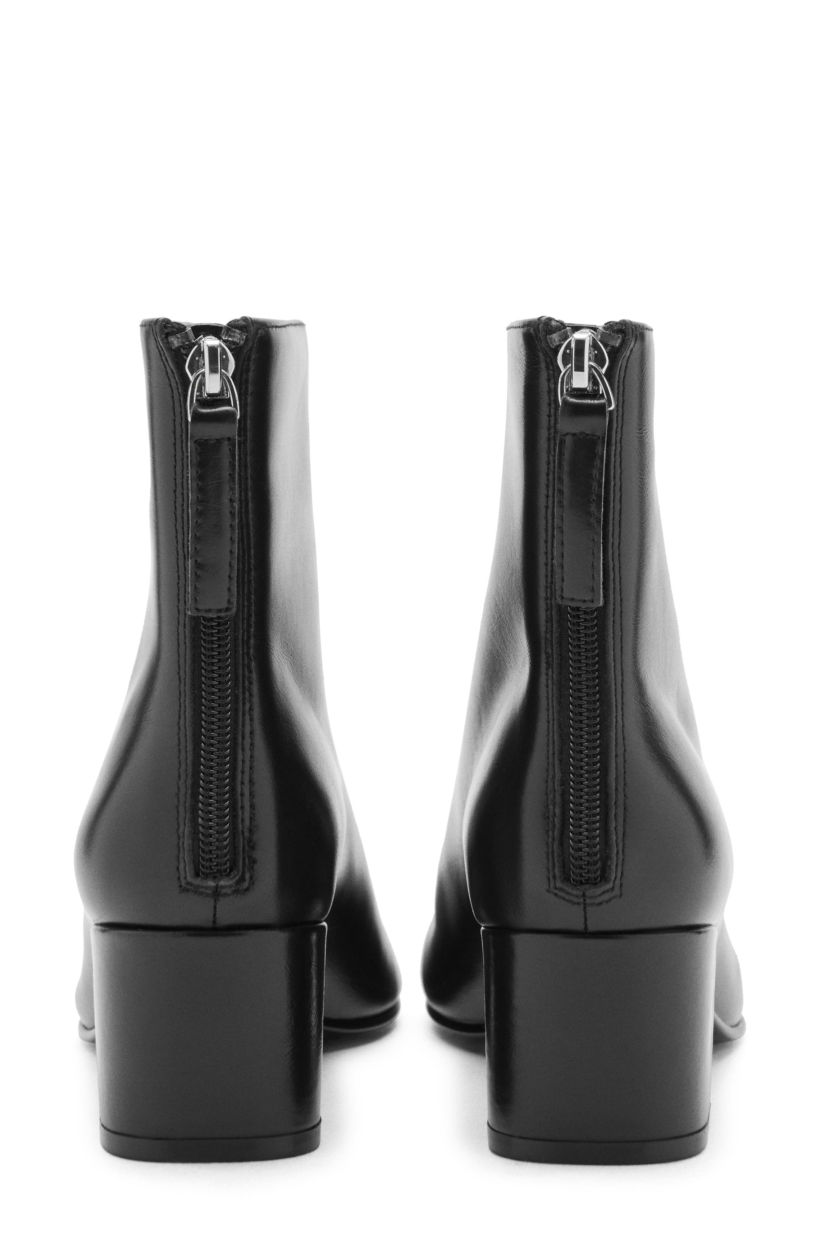 MANGO Claro Ankle Boot, Alternate, color, Black