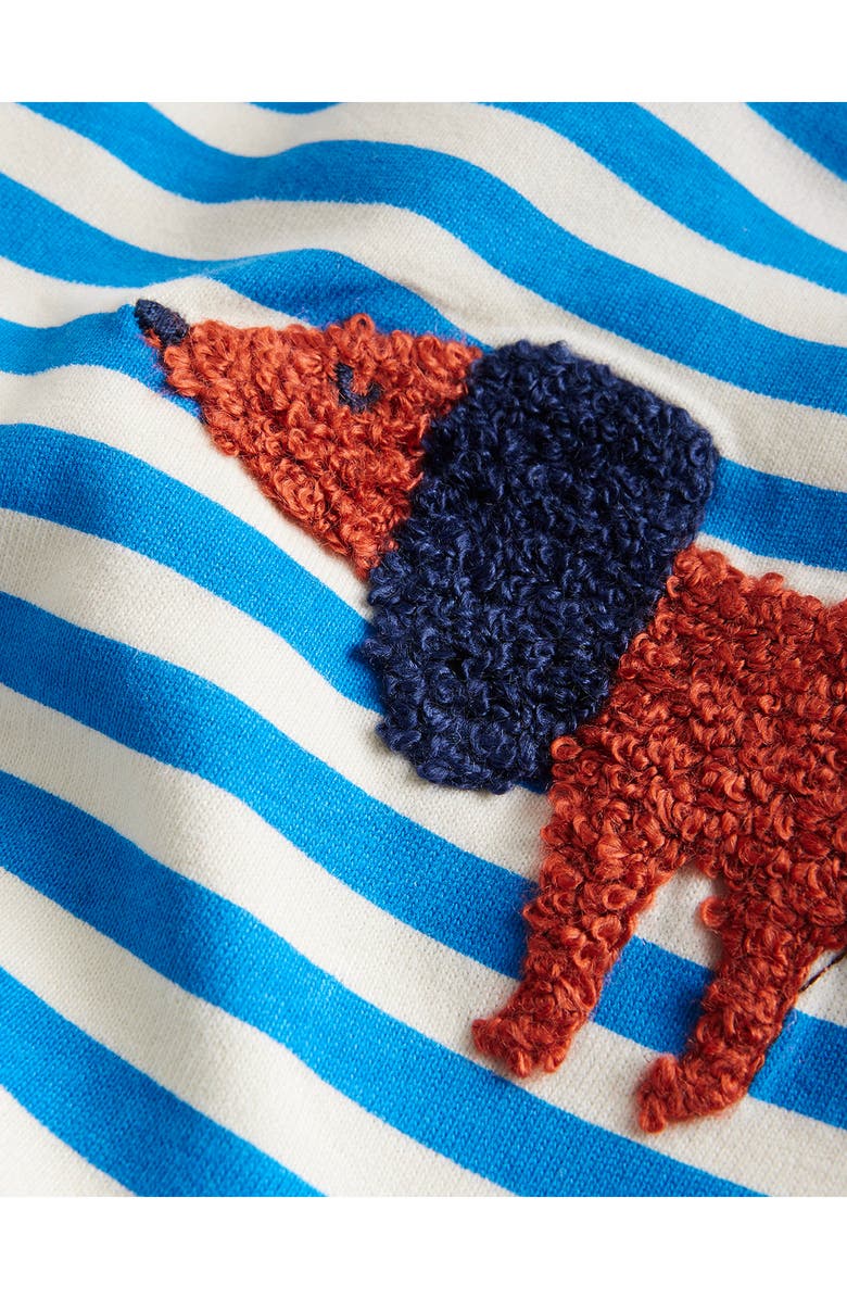 Mini Boden Kids' Bouclé Dog Stripe Cotton T-Shirt, Alternate, color, 