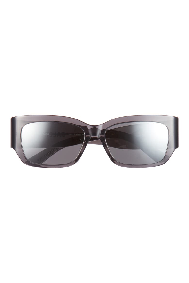 Rectangular Sunglasses, Main, color, BLACK TRANSPARENT/ GREY