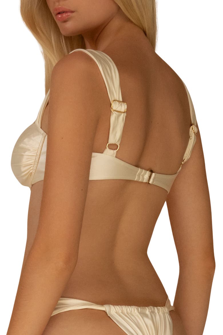 Cream Silkie Bella Underwire Satin Bikini Top, Alternate, color, CREAM SILKIE