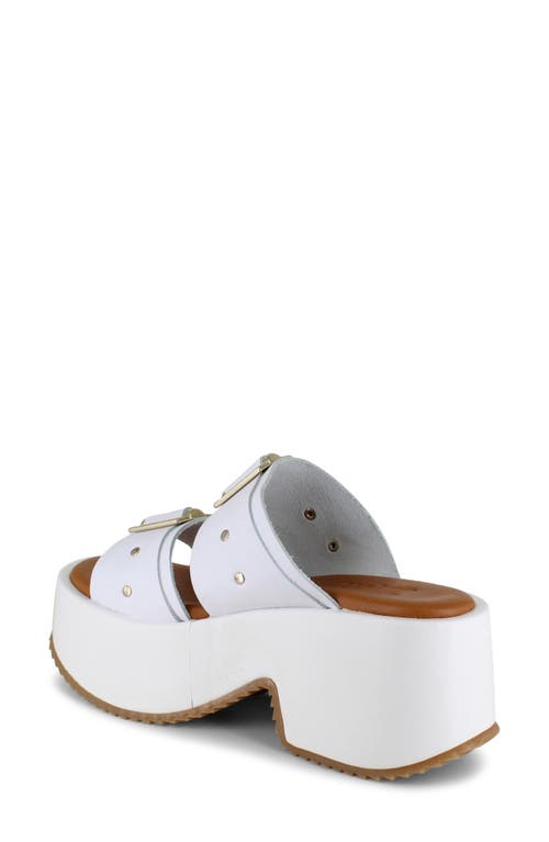 Zigi Fanela Platform Slide Sandal In White Leather