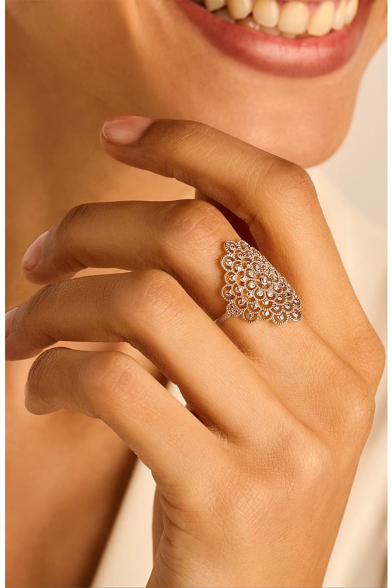 Blessed Diamond Ring | 10 natural diamonds | 925 Sterling Silver | Ring | 7 | White Rhodium, Alternate, color, White Rhodium