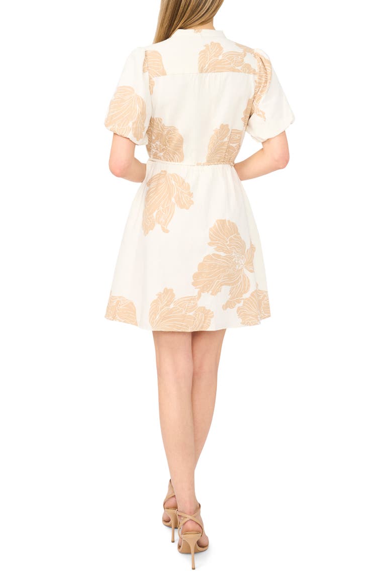 Print Linen Blend Shirtdress, Alternate, color, PEBBLE
