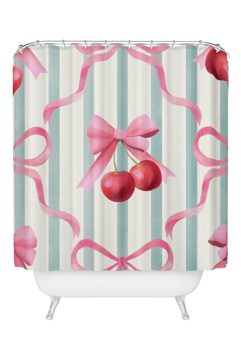Preppy Bows Shower Curtain, Main, color, BLUE