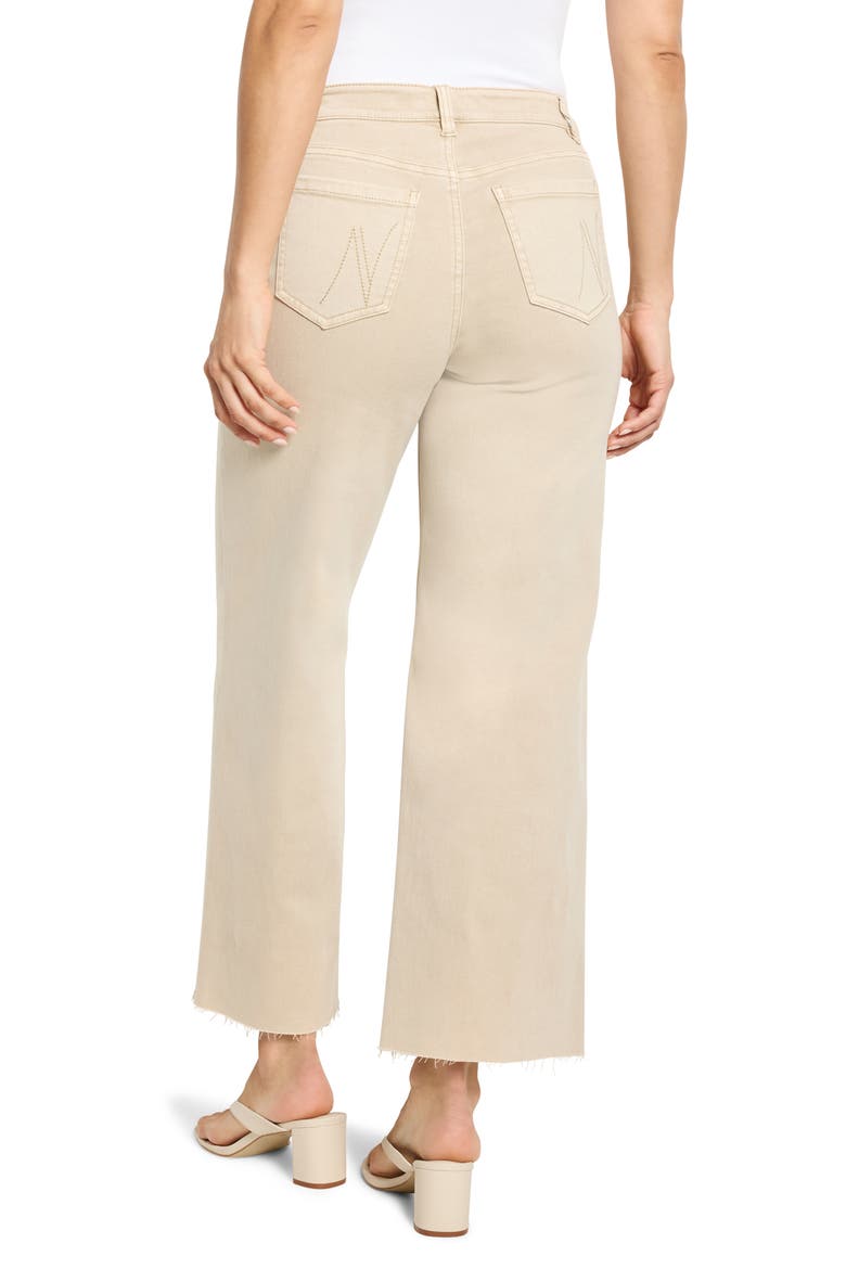 Weekend Raw Hem Mid Rise Ankle Wide Leg Jeans, Alternate, color, CHAMOIS