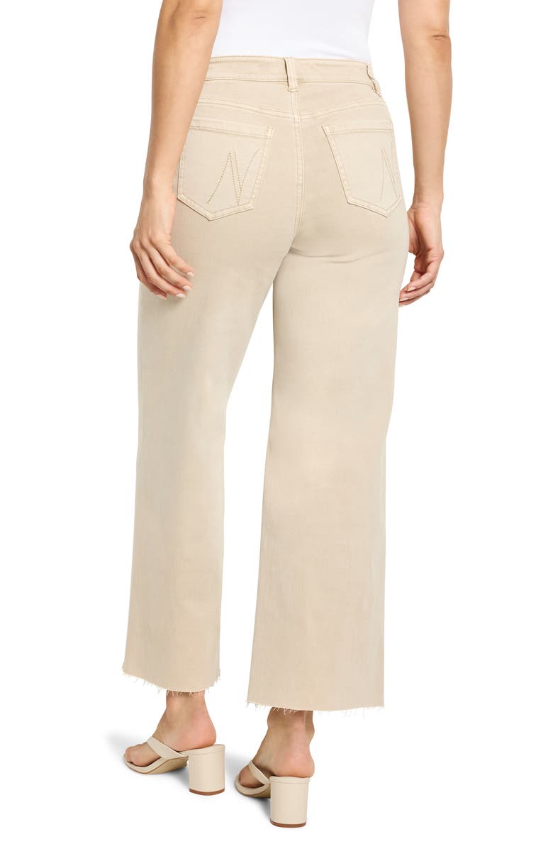 NIC+ZOE Weekend Raw Hem Mid Rise Ankle Wide Leg Jeans, Alternate, color, Chamois