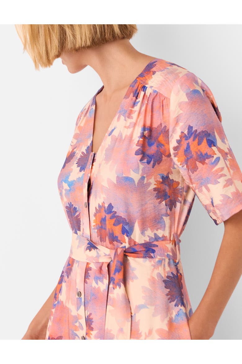 Floral Button Front Cropped Jumpsuit, Alternate, color, Pink/Multi