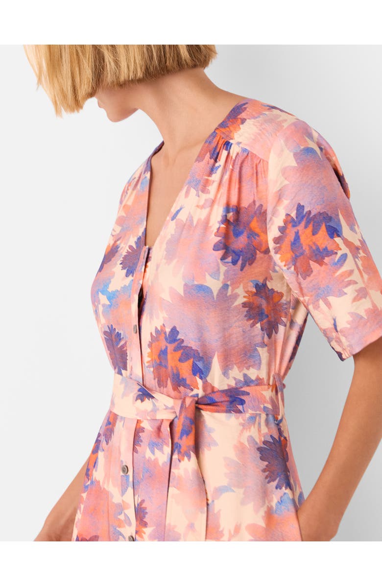 Whistles Floral Button Front Cropped Jumpsuit, Alternate, color, Pink/Multi