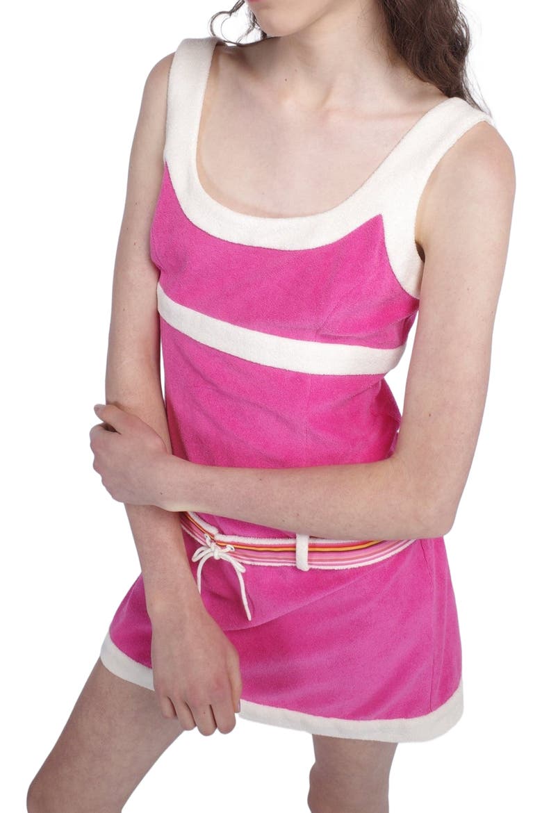 Cabana Terry Belted Dress, Alternate, color, FUCHSIA PINK
