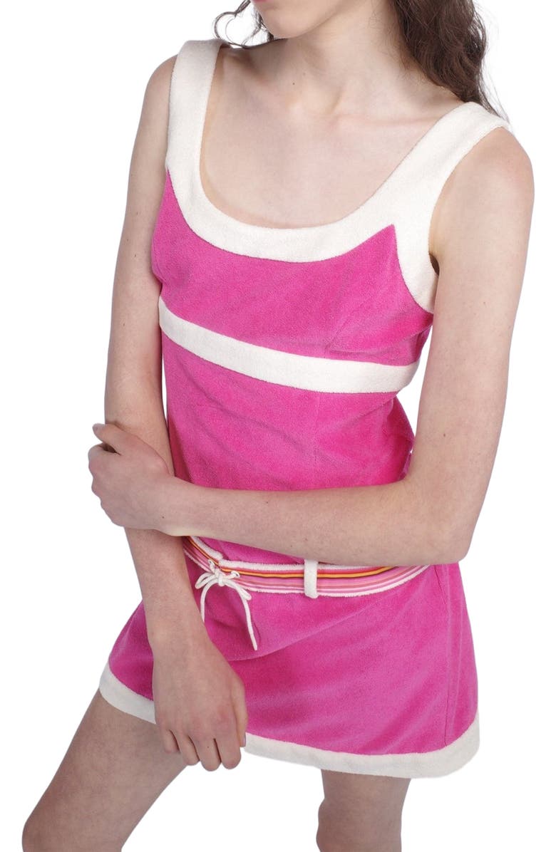 Anna Sui Cabana Terry Belted Dress, Alternate, color, Fuchsia Pink