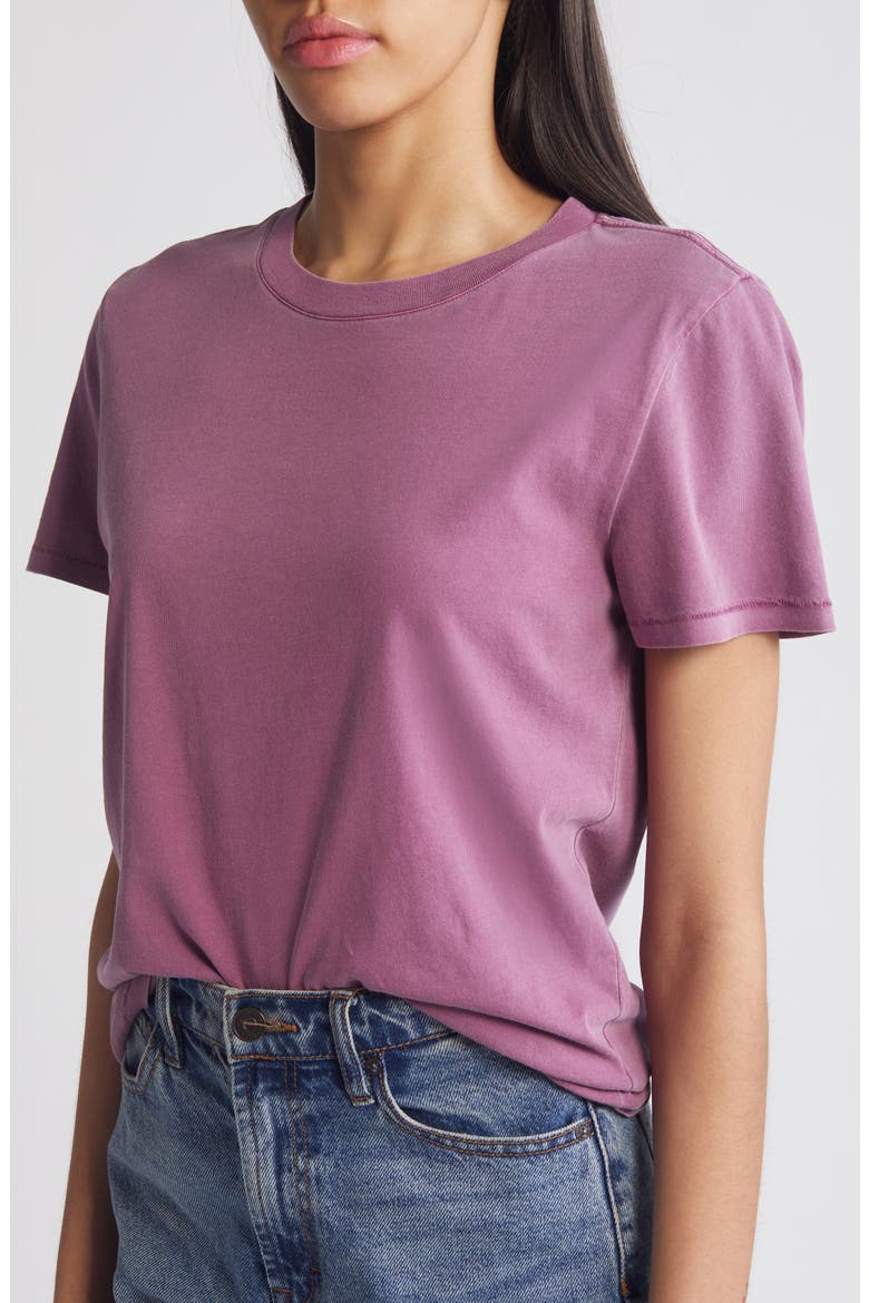 Relaxed Crewneck Cotton T-Shirt, Alternate, color, PURPLE ARGYLE