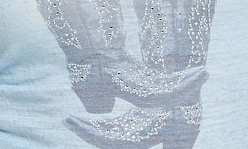 GUESS GUESS COWBOY BOOT EMBELLISHED BURNOUT GRAPHIC T-SHIRT 