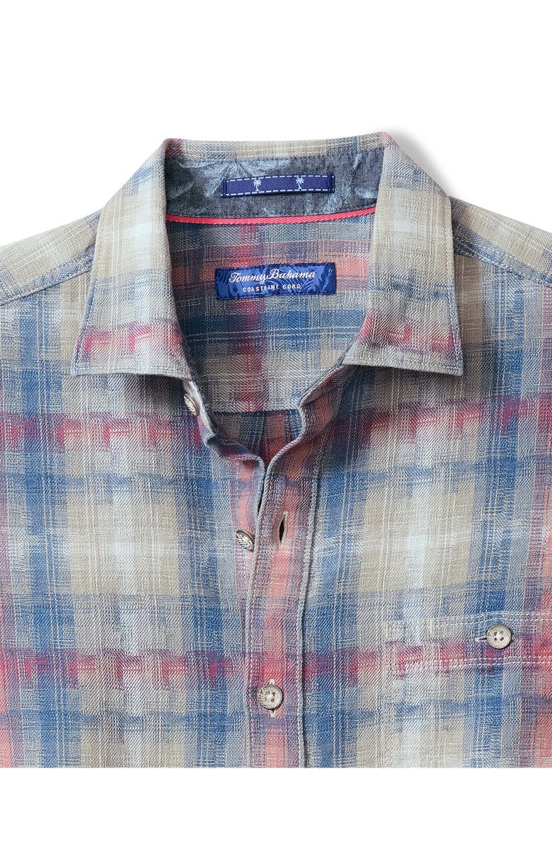 Tommy Bahama Palo Alto Plaid Cotton Button-Up Shirt, Alternate, color, Shellrossa