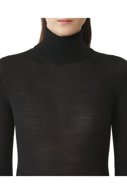 Lanvin Merino Wool And Silk Turtleneck Sweater In Black