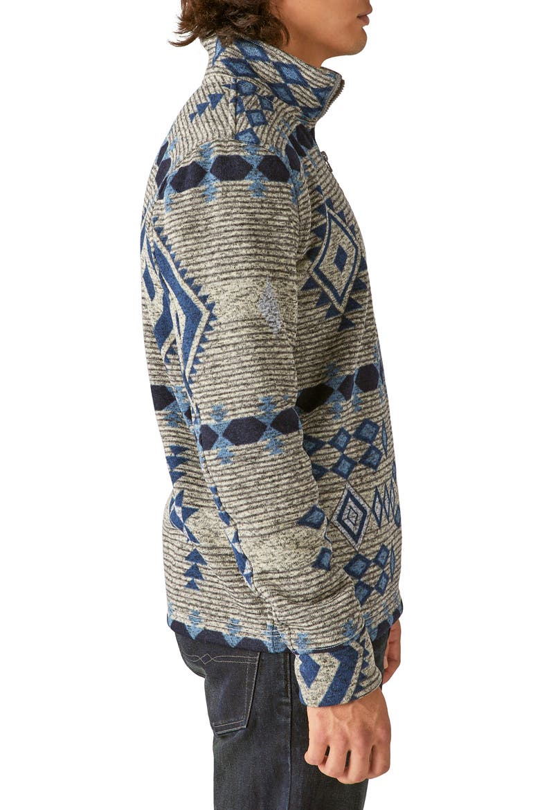 Los Feliz Print Half Zip Mock Neck Sweatshirt, Alternate, color, MULTI