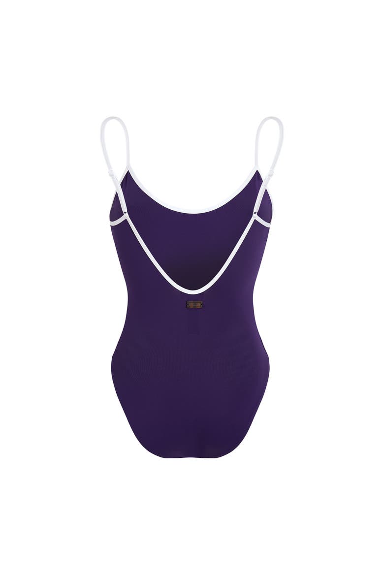 Women Low-back One-piece Swimsuit Solid, Alternate, color, Violet