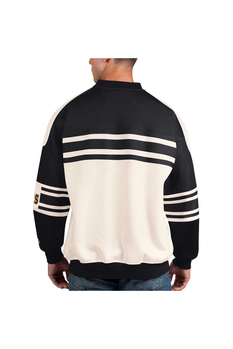Men's Starter White Boston Bruins Defense Fleece Crewneck Pullover Sweatshirt, Alternate, color, White
