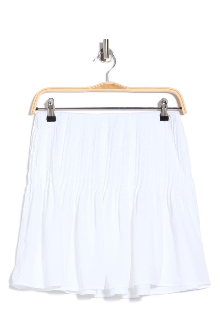 Pintuck Miniskirt, Main, color, WHITE