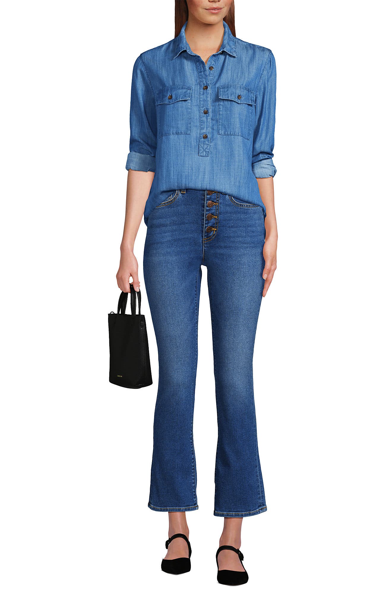 Lands' End Faux Leather Crossbody Bag, Alternate, color, 